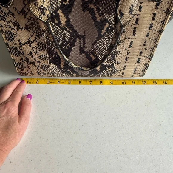 Coach Snake Print Satchel - Three Compartments EUC - Picture 12 of 16